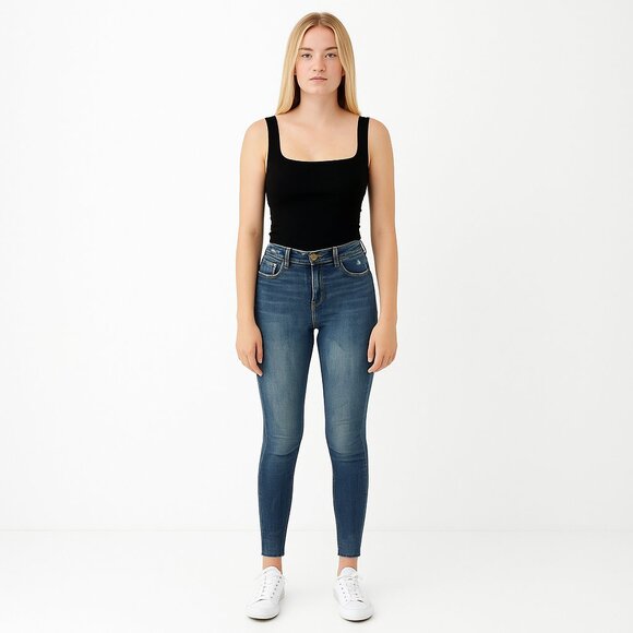 2/$30 ZARA High Rise Distressed Skinny Jeans 8 #A0655 - Picture 1 of 8